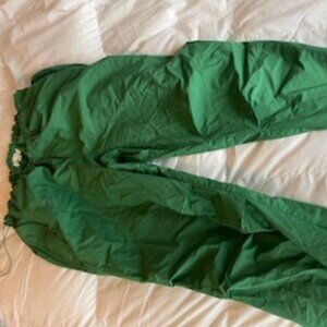 Green parachute pants